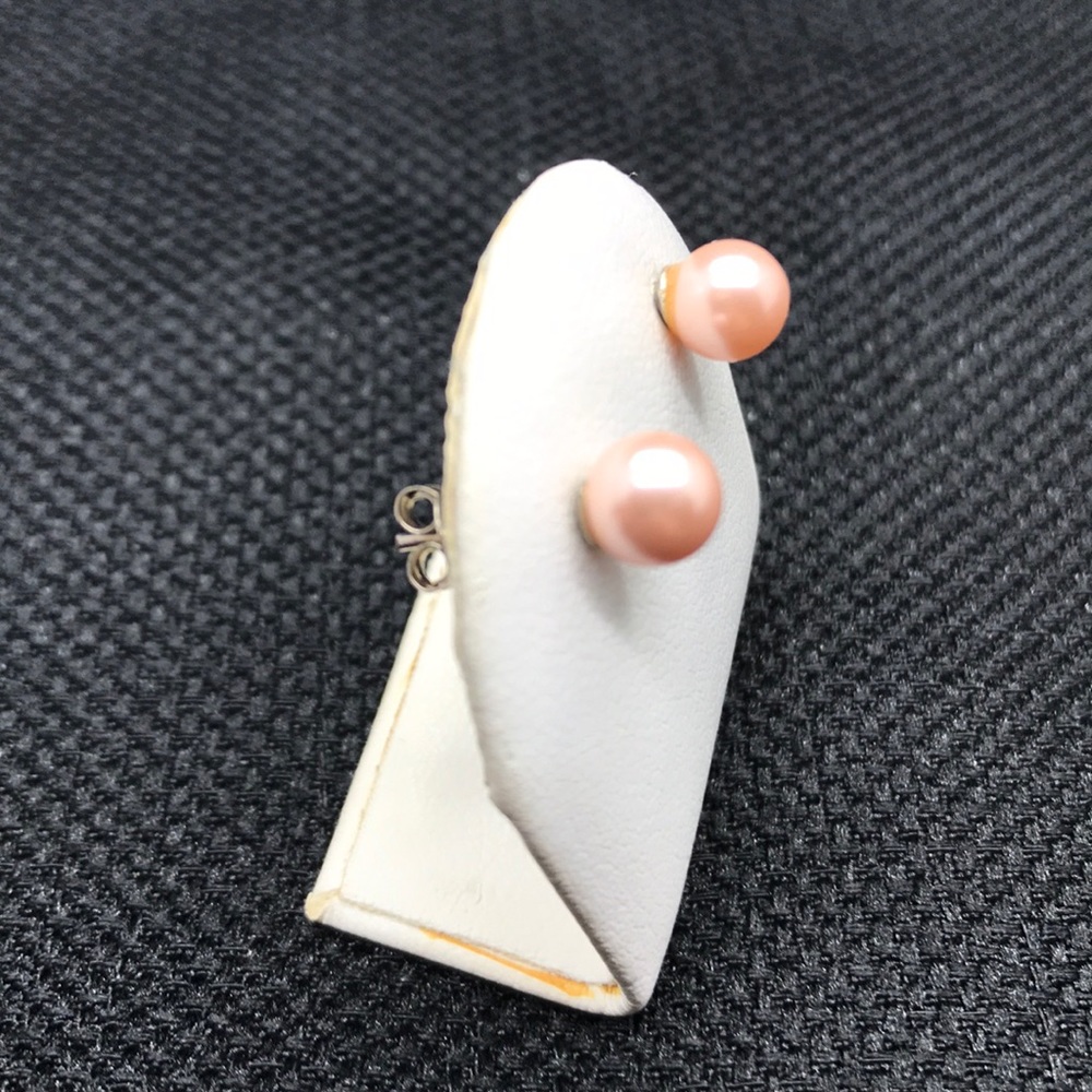 Pink Cultured Pearl Sterling Silver 5mm Earrings